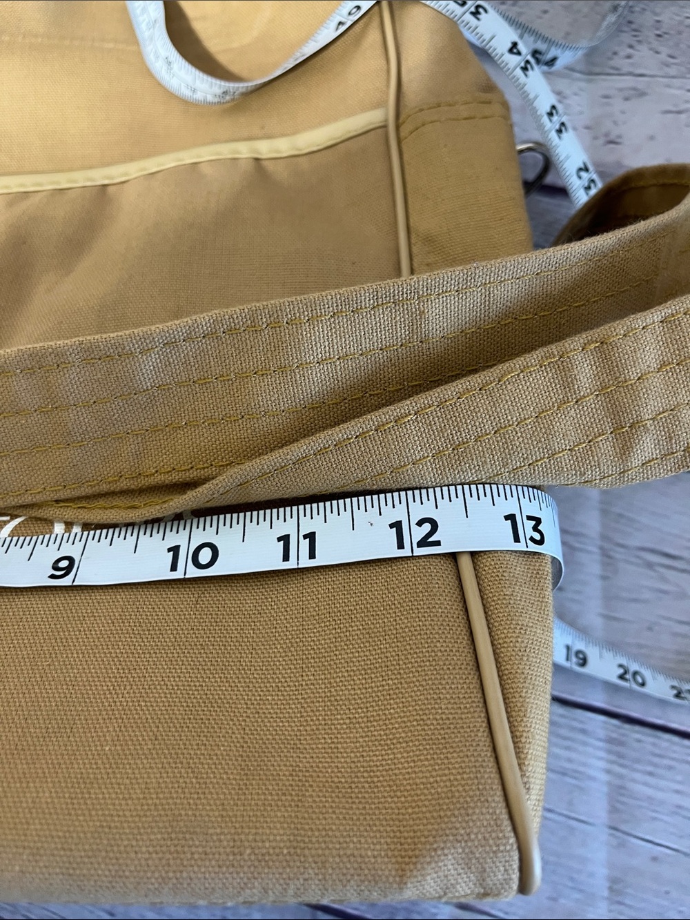 Tan Canvas Travel Tote Bag - Picture 8 of 9
